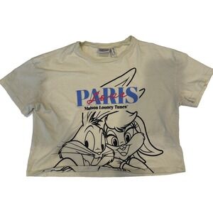 DeFacto Girls Looney Tunes T-Shirt Mint Green Bugs Bunny Cropped 11-12Y